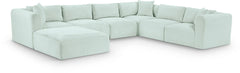 Shaggy - 7 Piece Modular U-Shaped Sectional With Ottoman