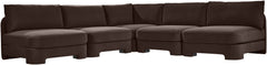 Hammond - Velvet Performance Fabric Upholstered 5 Piece Armless Sectional