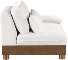 Turin - Chenille Fabric Upholstered Modular Arm Chair - Walnut Base