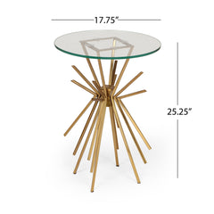 Table With Sunburst Design - Gold
