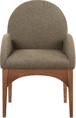 Waldorf - Boucle Dining Arm Chair With Brown Legs