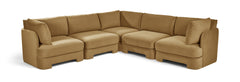 Hammond - Velvet Performance Fabric Upholstered 5 Piece Corner Sectional