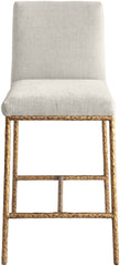 Reeves - Chenille Fabric Upholstered Counter Stool (Set of 2) - Gold Base