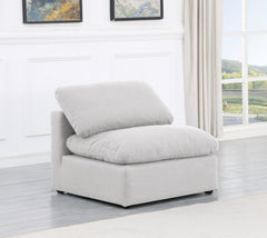 Indulge - Linen Armless Chair - White