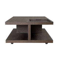 Athens - Rectangular Coffee Table With Casters - Chocolate Brown