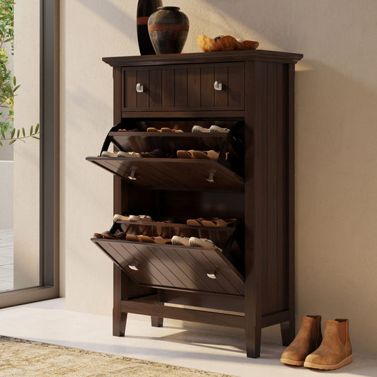 Acadian - Entryway Shoe Storage Cabinet - Brown