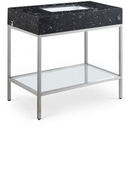 Marmo - Engineered Marble Bathroom Vanity With Chrome Base