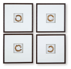 Dallbourne - White / Gold Finish - Wall Art Set (Set of 4)