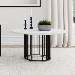 Haven - Round Genuine White Marble Top Table
