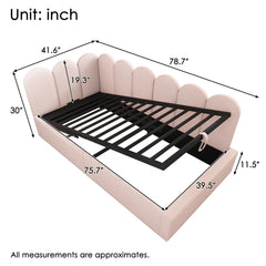Upholstered Daybed With Metal Slatted Base