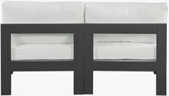 Nizuc - Outdoor Patio 2 Seat Armless Modular Sofa With Gray Frame