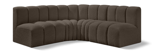 Arc - Boucle Fabric 4 Piece Corner Modular Sofa