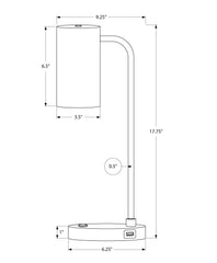Lighting, Table Lamp, USB Port Included, Modern - Gray
