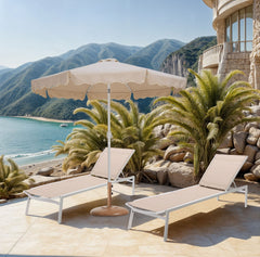 Amalfi - Patio Umbrella - Light Brown Base / White Pole