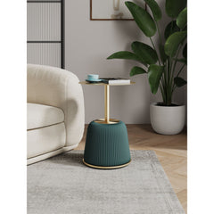 Anderson - Upholstered End Table With Round Top