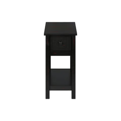 Accent End Table, 2 Tier, Narrow, Lamp, Storage Drawer, Charming Design