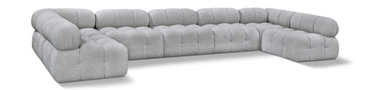 Ames - 7 Piece Boucle Fabric Modular Sectional