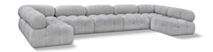 Ames - 7 Piece Boucle Fabric Modular Sectional