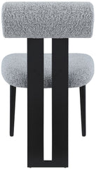Dario - Boucle Dining Chair With Black Frame (Set of 2)