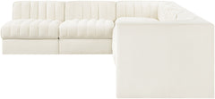 Rummi - Velvet Performance Fabric Upholstered 6 Piece Modular Sectional (With 3 Corner Chairs)