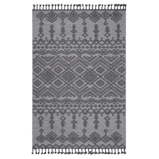 Guros - 6' X 9' Traditional Indoor / Outdoor Area Rug - White / Gray