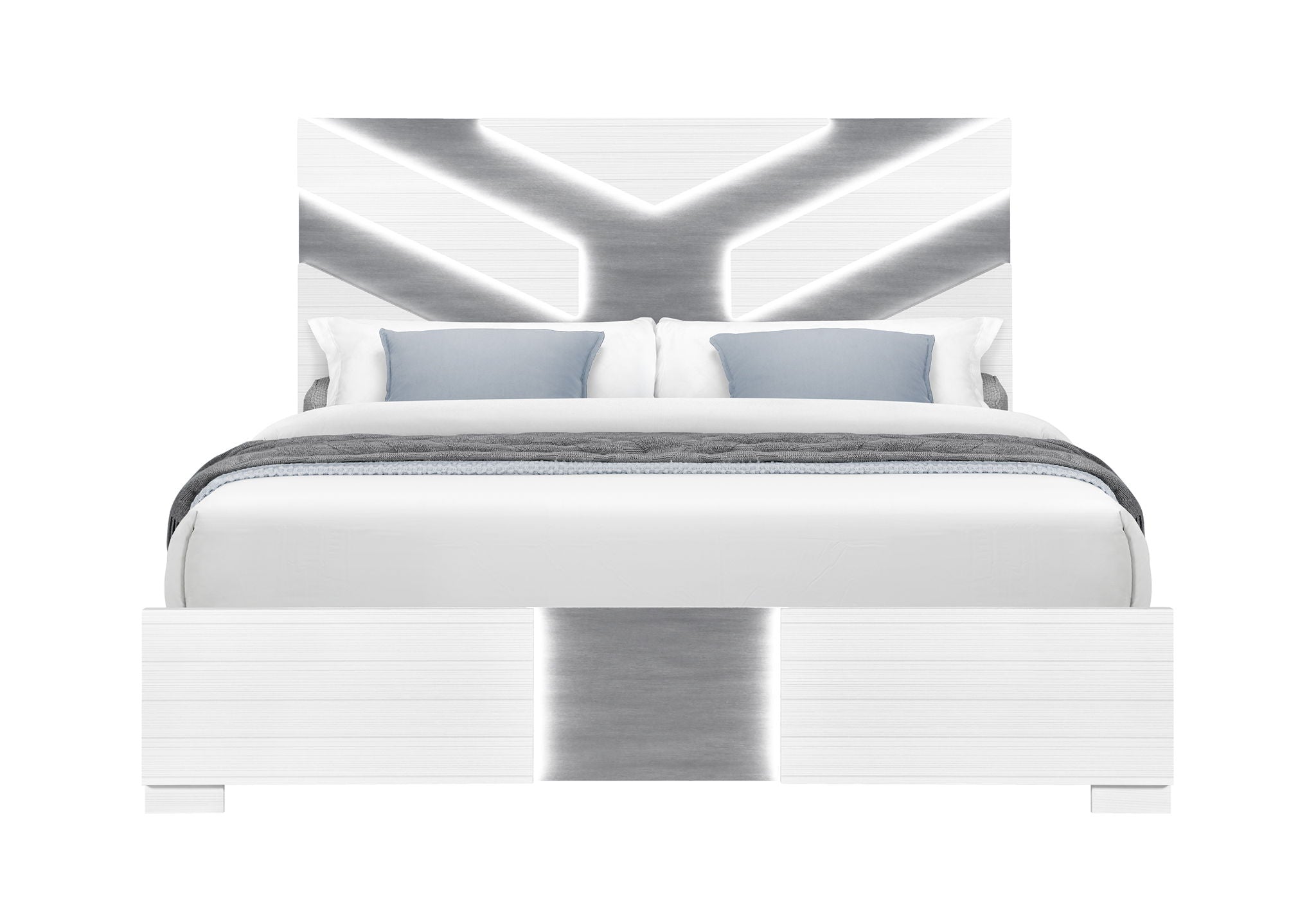 Optimus - Full Bed With LED - White