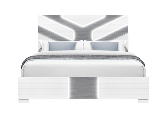 Optimus - Full Bed With LED - White