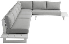 Maldives - 5 Piece Water Resistant Outdoor Patio Modular Sectional With White Base