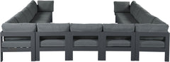 Nizuc - Outdoor Patio 13 Piece Modular Sectional With Gray Frame