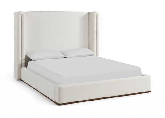 Solange - Linen Textured Fabric Upholstered Bed