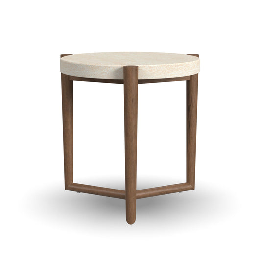 Verona - Accent Table - Beige / Dark Brown