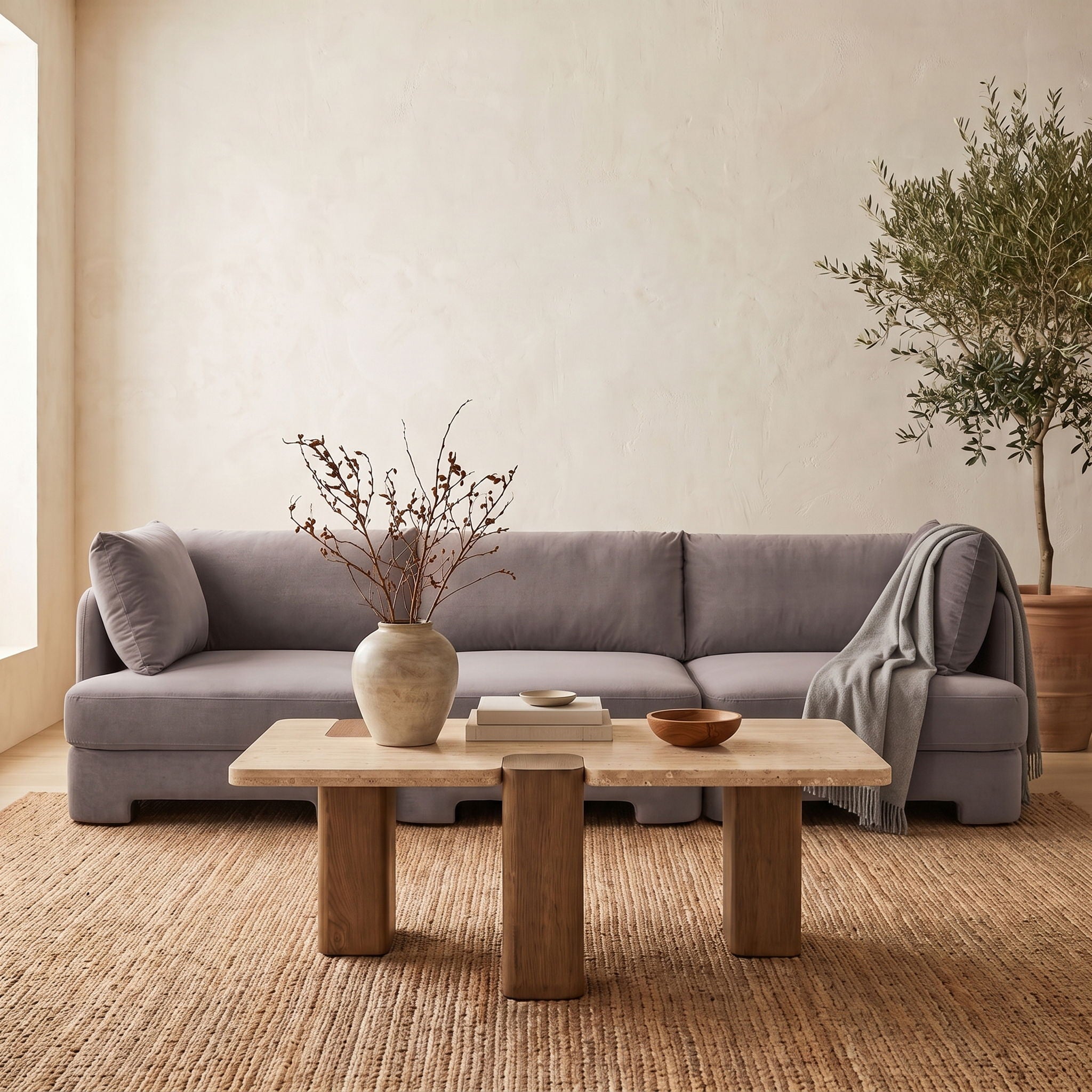 Hammond - Velvet Performance Fabric Upholstered 3 Piece Sofa