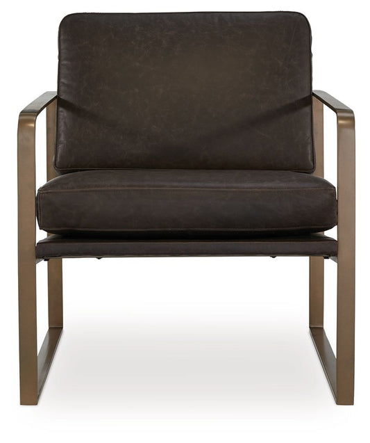 Bradett - Accent Chair - Dark Brown / Gold Finish