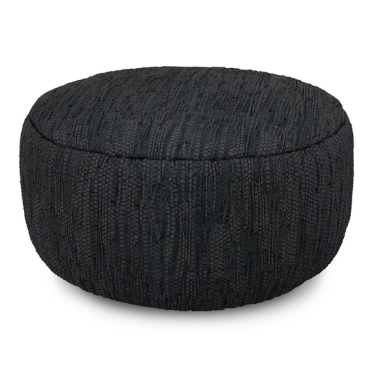 Fredrik - Round Pouf - Black