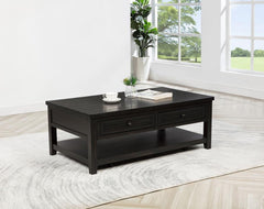 Concord - 2-Drawer Rectangular Coffee Table - Distressed Java