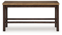 Rylandeen - Double Counter Height Bench - Light Brown / Dark Brown
