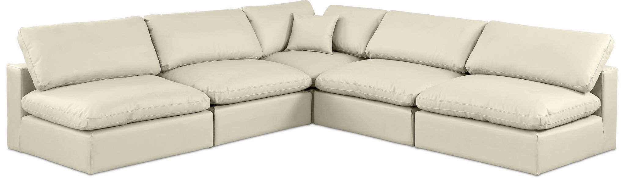 Comfy - 5 Piece Faux Leather Modular Corner Armless Sectional