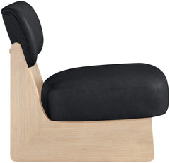 Vetra - Vegan Leather Upholstered Accent Chair With Natural Base