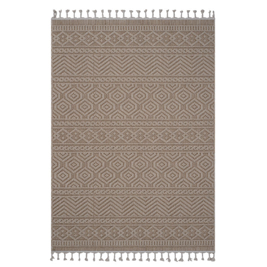 Guros - 6' X 9' Geometric Indoor / Outdoor Area Rug - Mocha