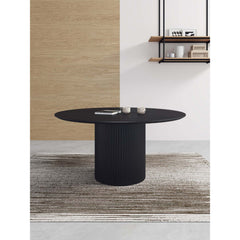 Hathaway - Round Dining Table With Ribbed Base