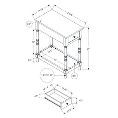 Accent End Table, 2 Tier, Storage Drawer, Traditional Stylish Design