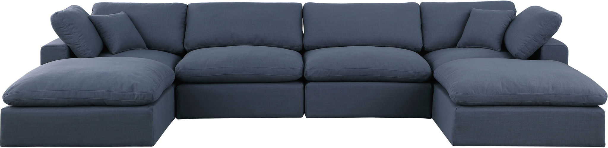 Comfy - 6 Piece Linen Modular Double Chaise Sectional