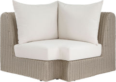 Seacrest - Olefin Water Resistant Fabric And Wicker Outdoor Patio Corner Chair