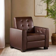 Langseth - Contemporary Tufted Pushback Recliner - Dark Brown