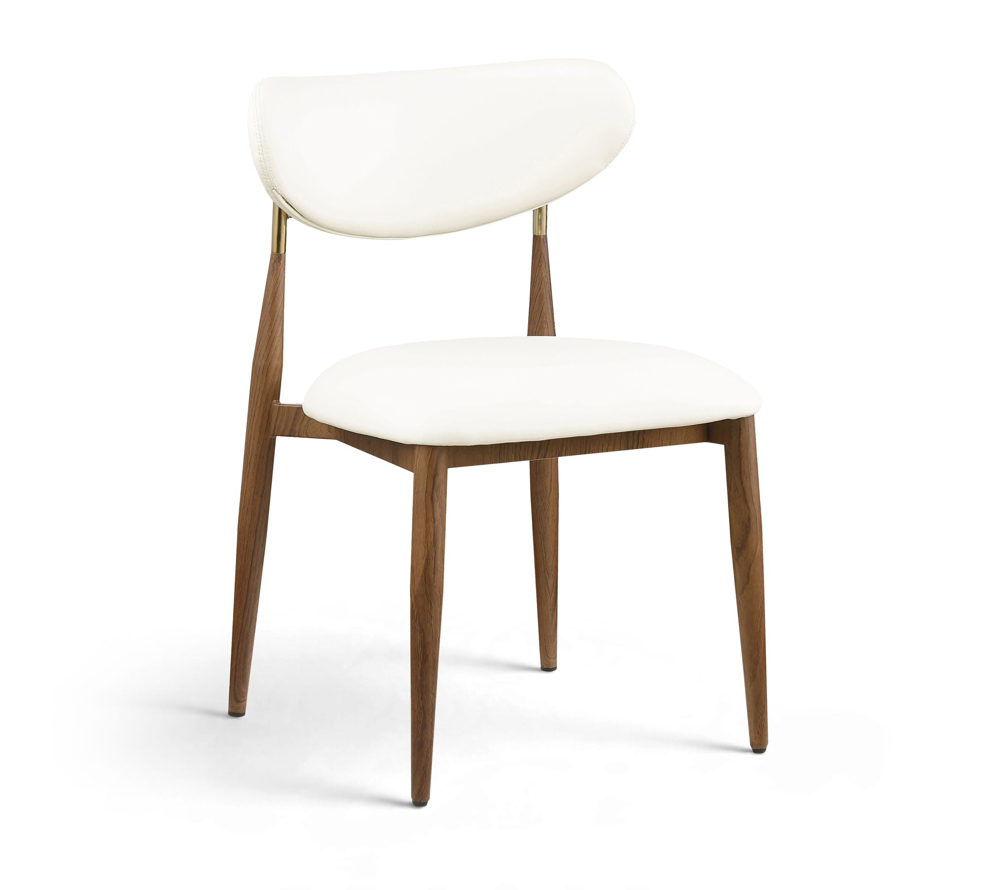 Ronda - Vegan Leather Upholstered Dining Side Chair - Walnut Legs