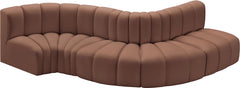 Arc - Faux Leather 5 Piece Modular Sofa