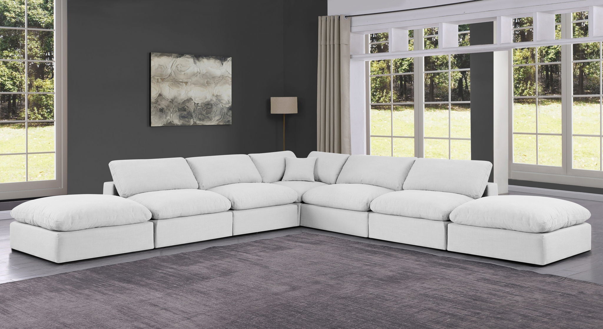 Comfy - 7 Piece Linen Modular Corner Sectional