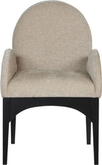 Waldorf - Chenille Dining Arm Chair With Black Legs