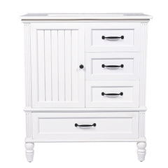 30" Bathroom Vanity With Sink, 3 Drawers, Adjustable Feet