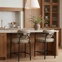 Serava - Vegan Leather Upholstered Bar Stool